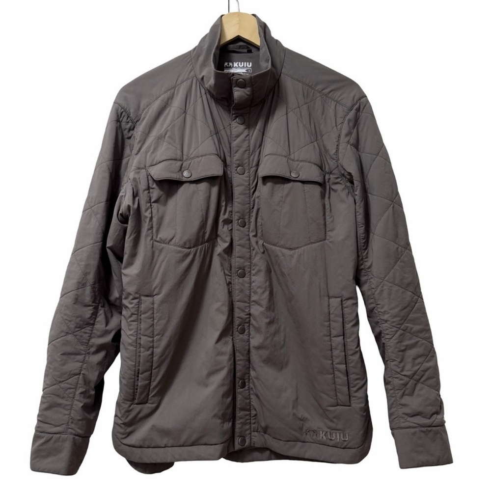 Kuiu Mens Base Camp Insulated Snap Shirt Jacket Size M Gray Lightweight Shacket